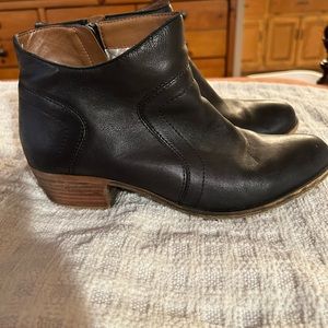 Black Leather Lucky Brand Booties